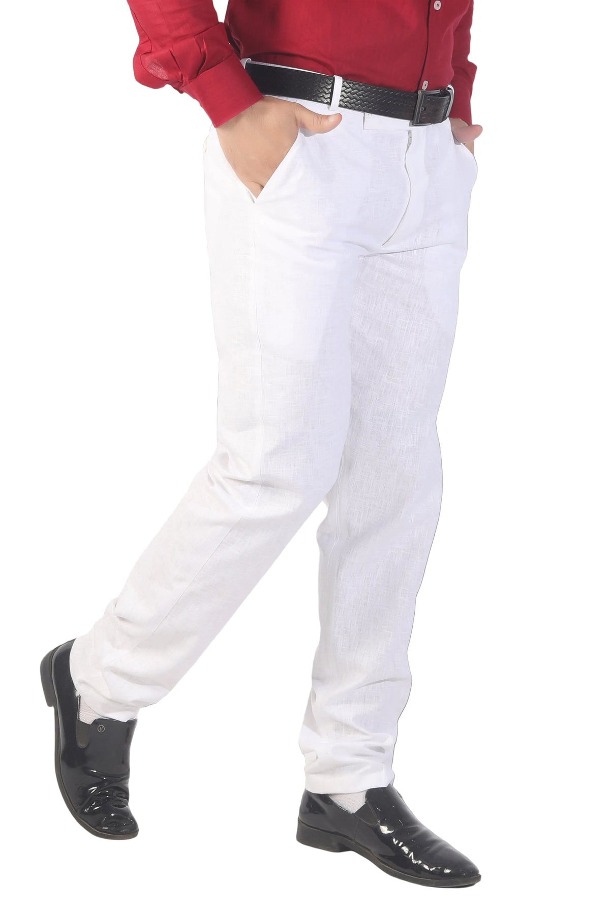 Combo White Linen Short Kurta Full Sleeves & White Pant