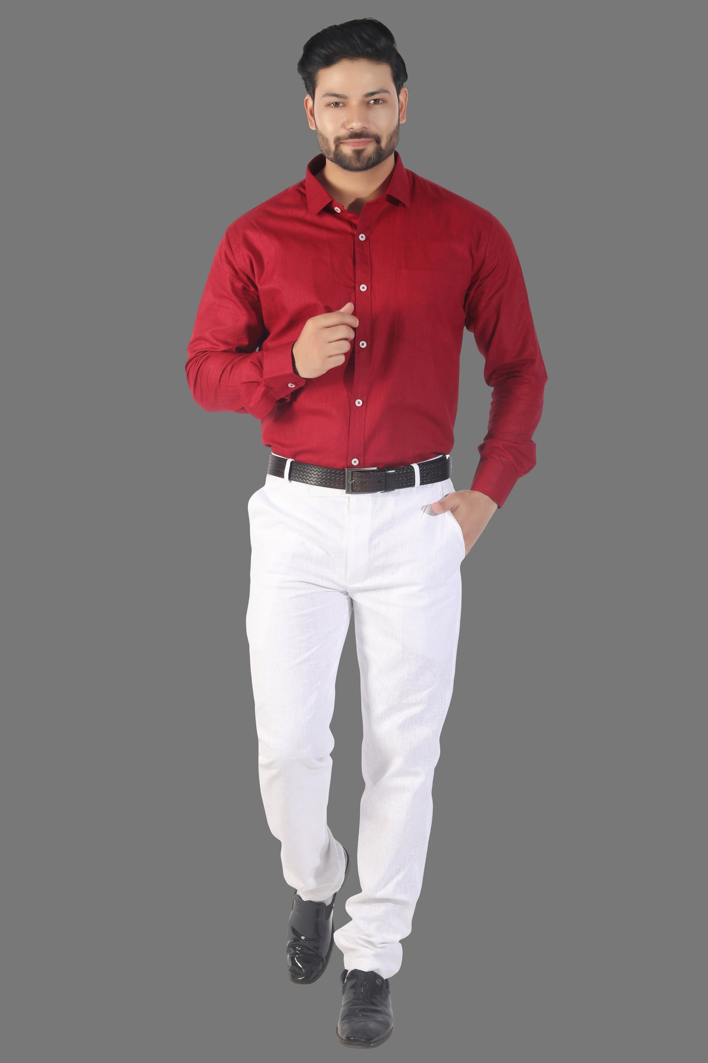 Men's White Linen Trousers