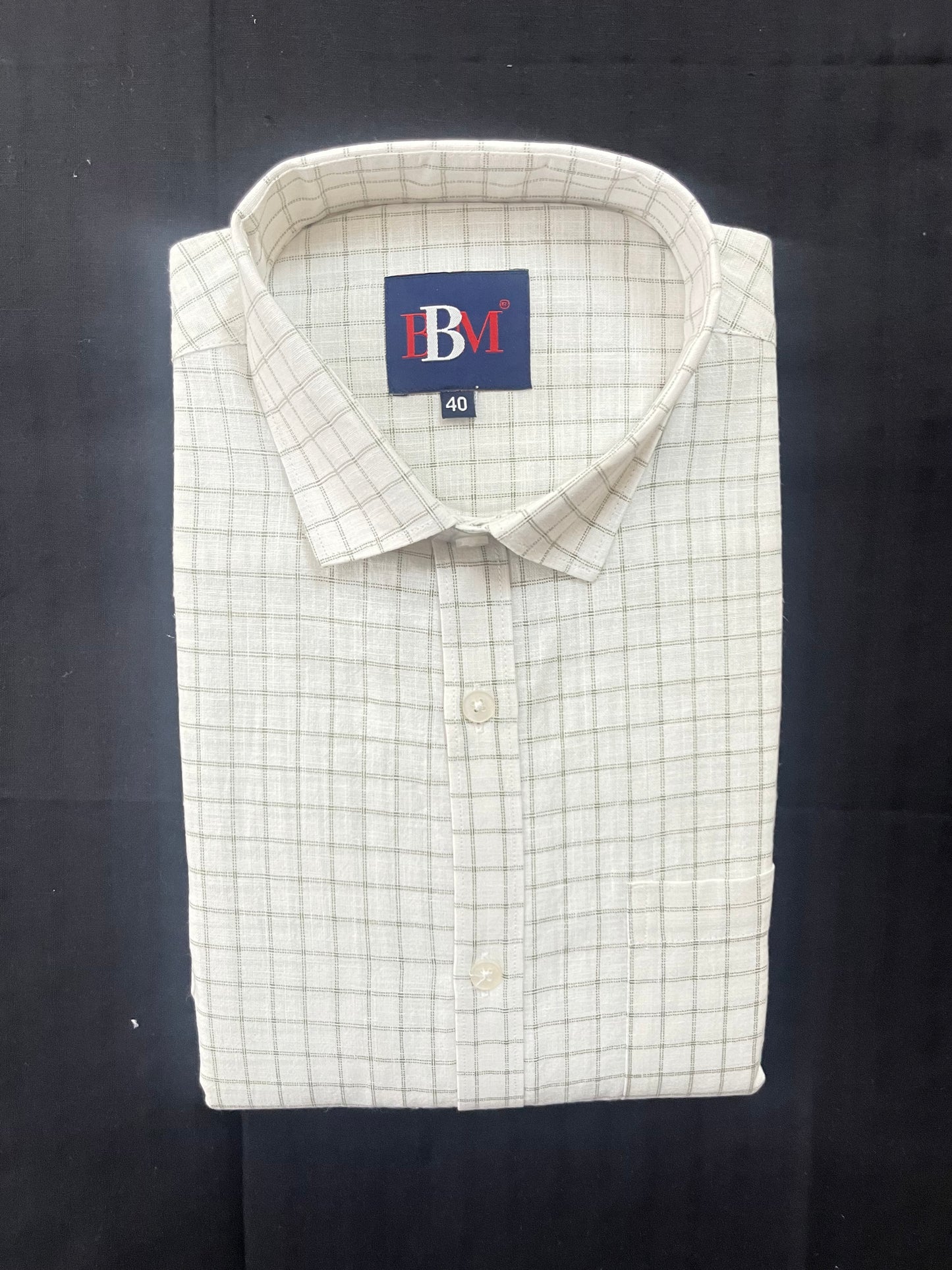 Men's Linen Cotton Black Checks Shirt