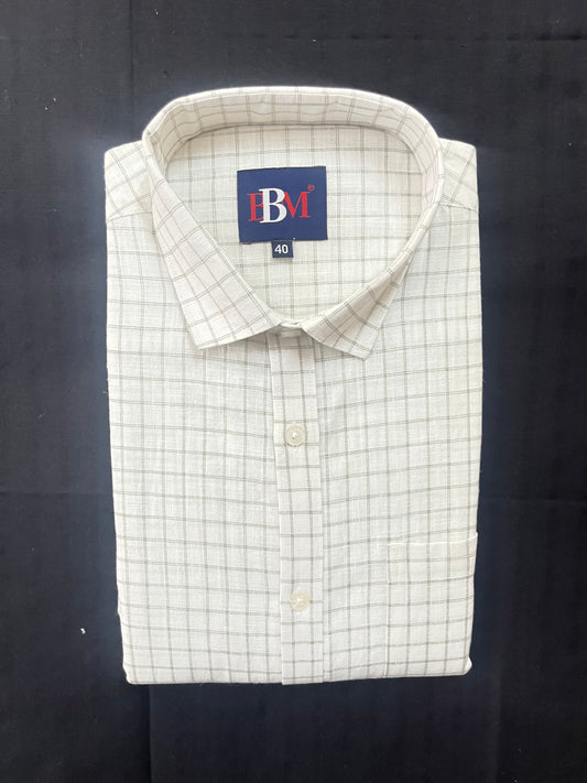Men's Linen Cotton Black Checks Shirt