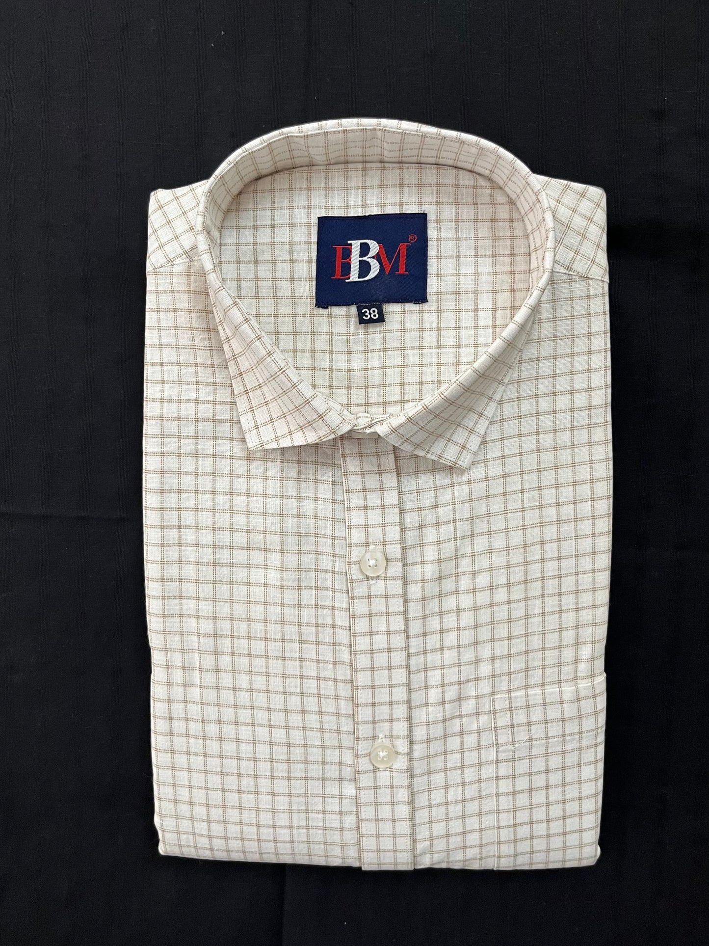 Micro Linen Cotton Checks Full Sleeves Shirt