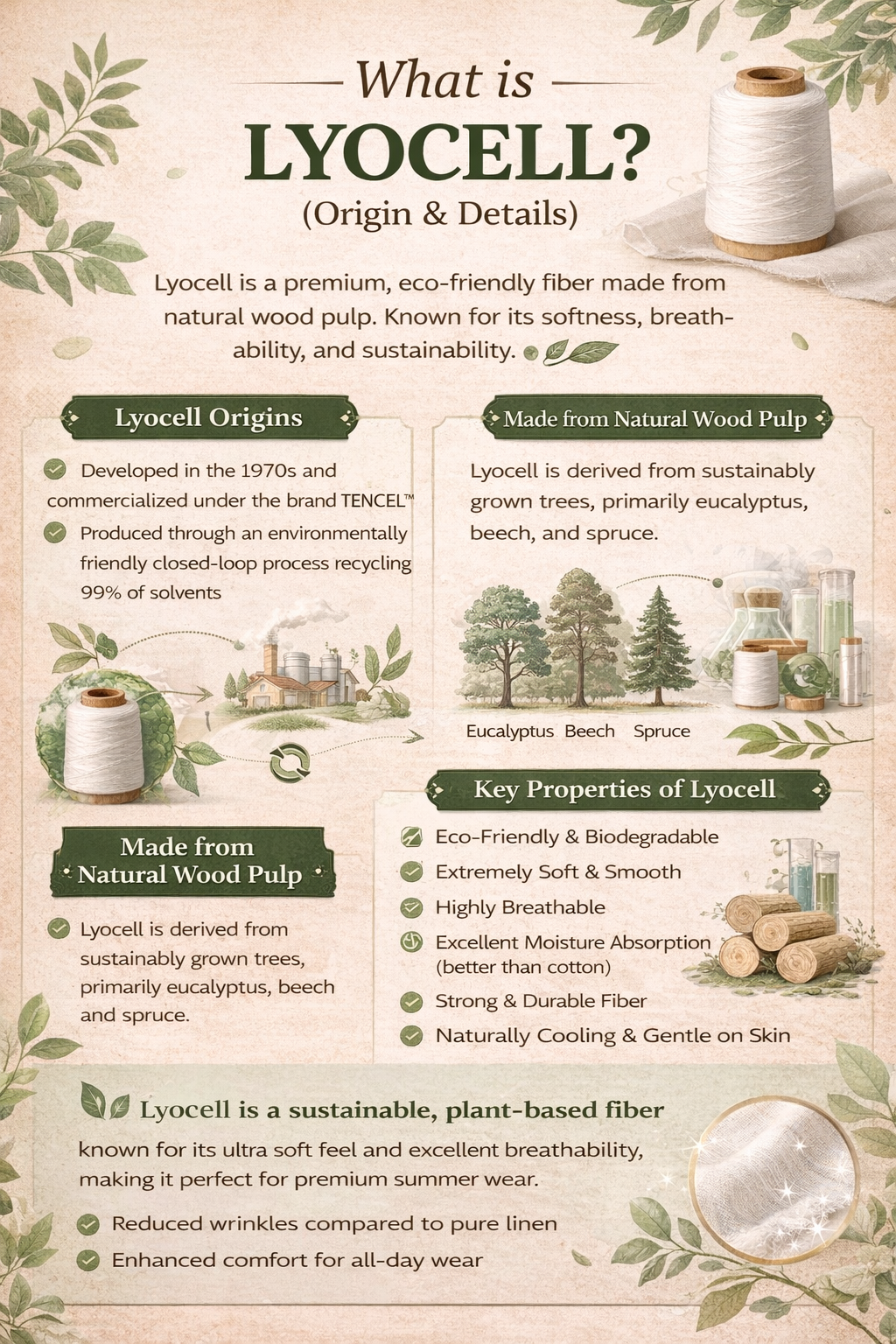 Pure White Lyocell Linen Fabric