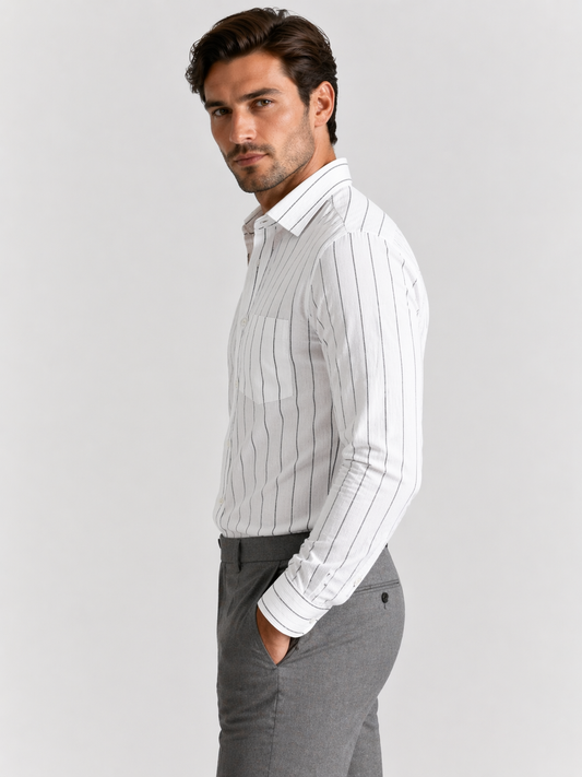 Grey Broad Lining Formal Shirt for Men