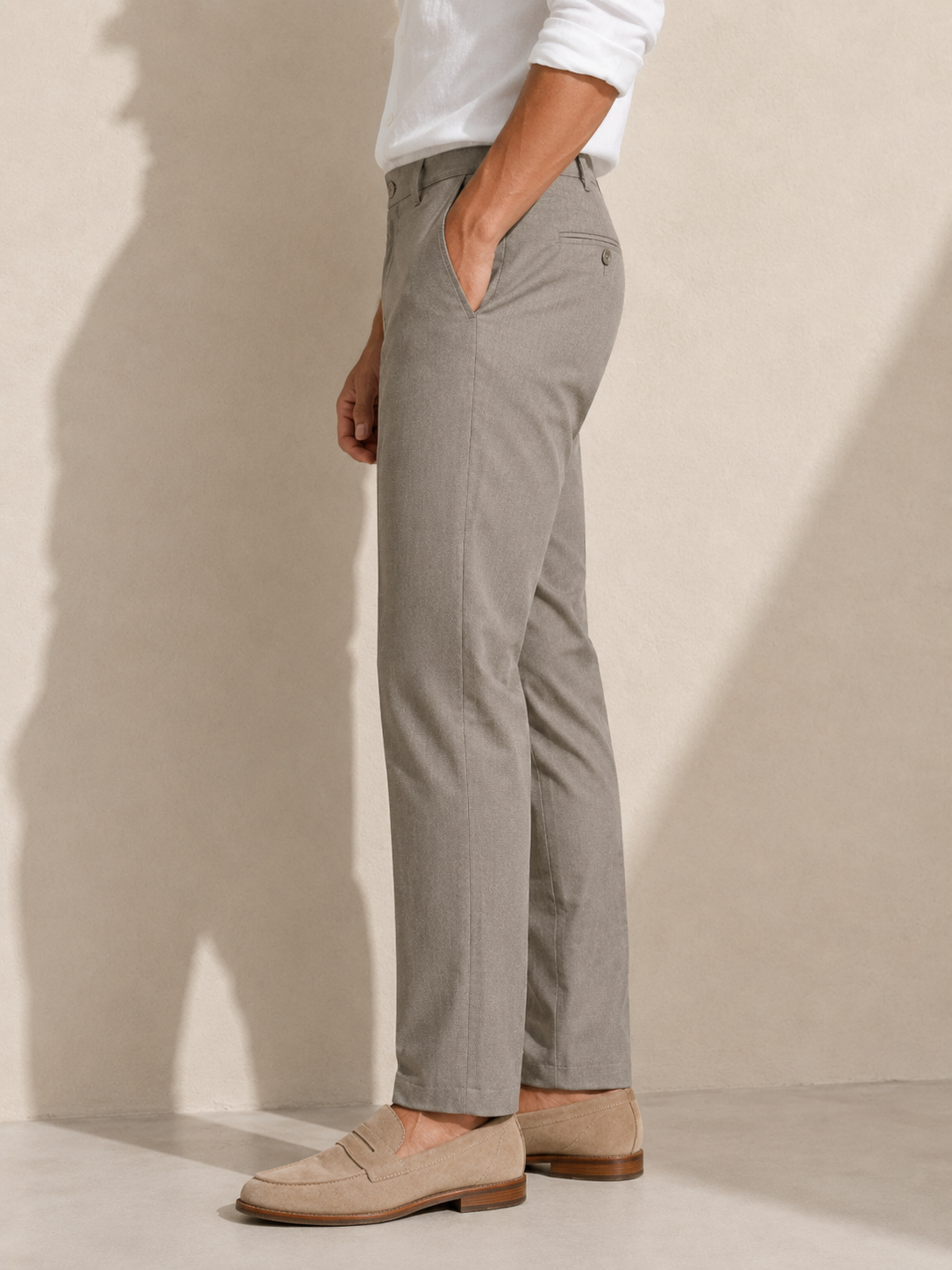 Cement Grey Linen Trousers Formal Wear Pant