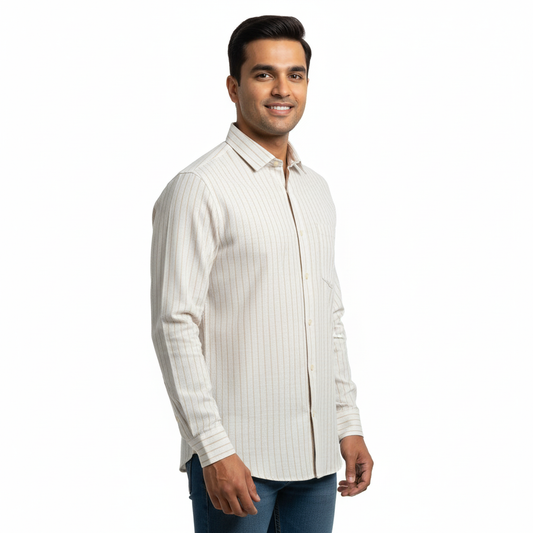 Khadi Broad Lining Cotton Shirt for Men – Full Sleeves