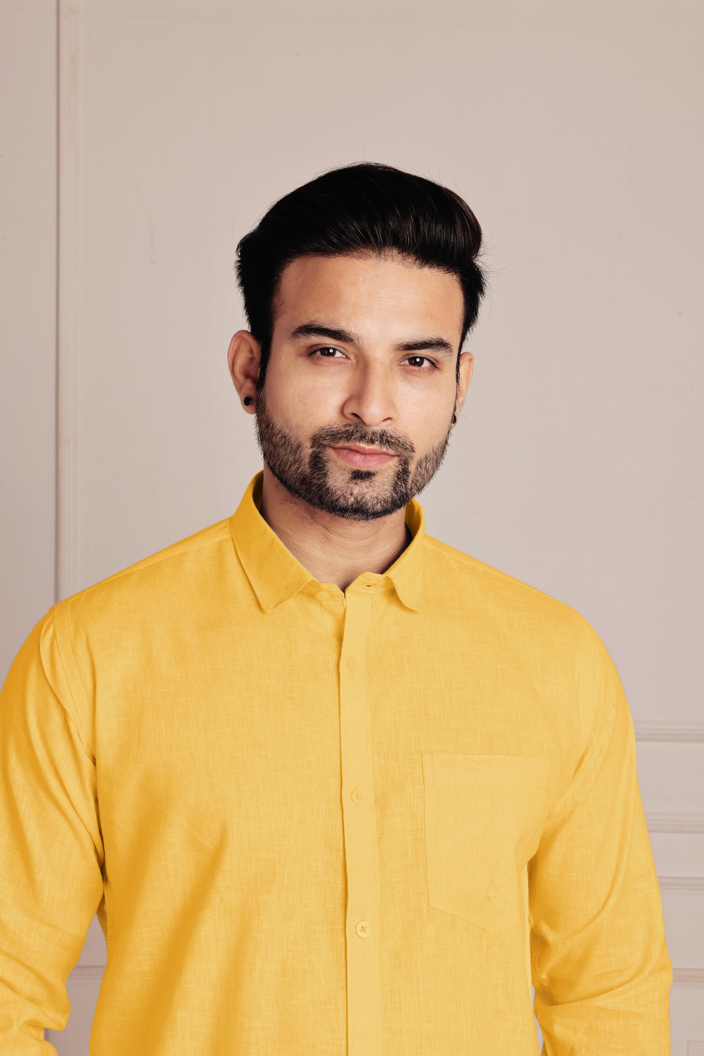 Mustard Yellow Premium Linen Shirt