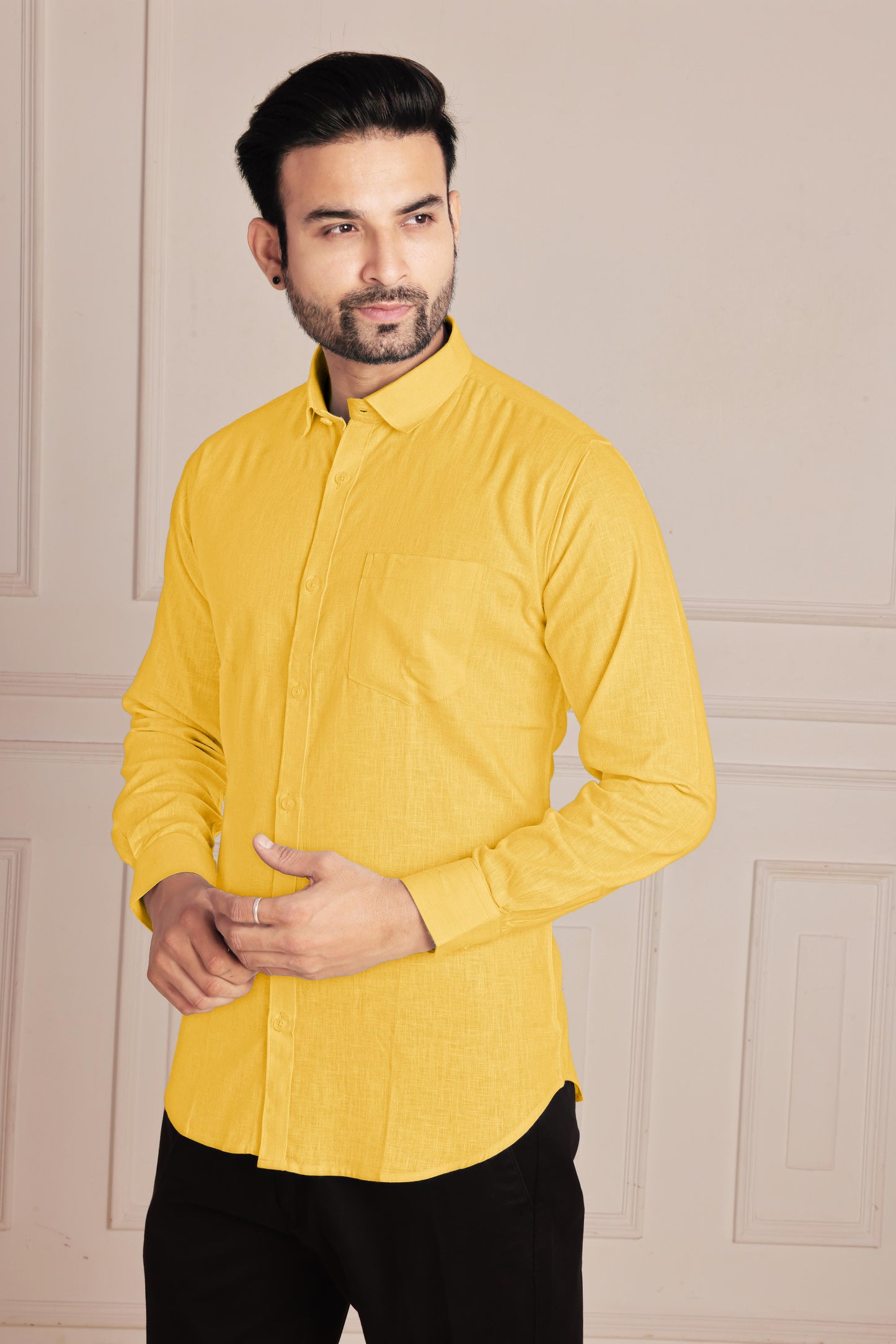 Mustard Yellow Premium Linen Shirt