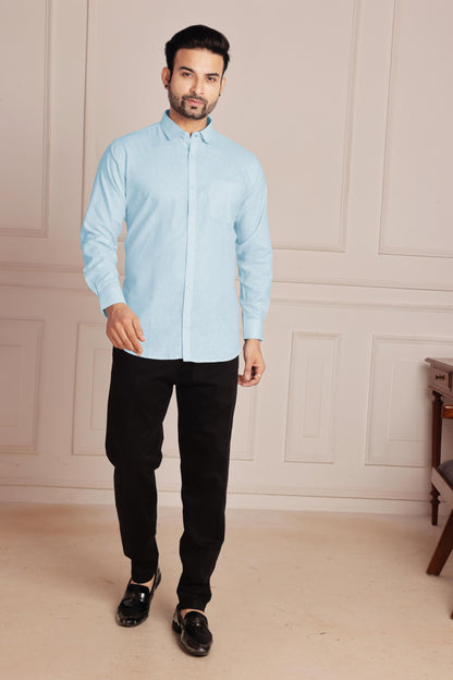 Sky Blue Premium Linen Shirt