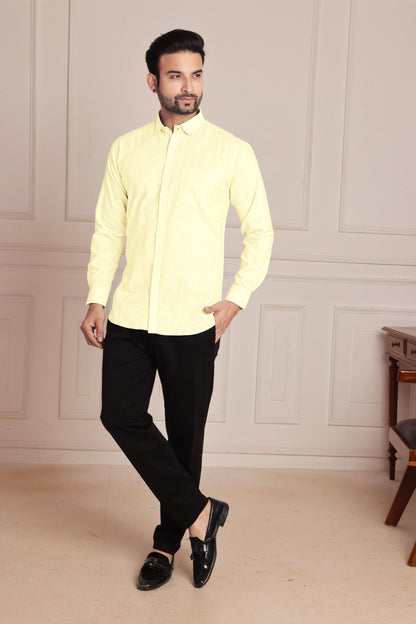 Light Yellow Premium Linen Shirt