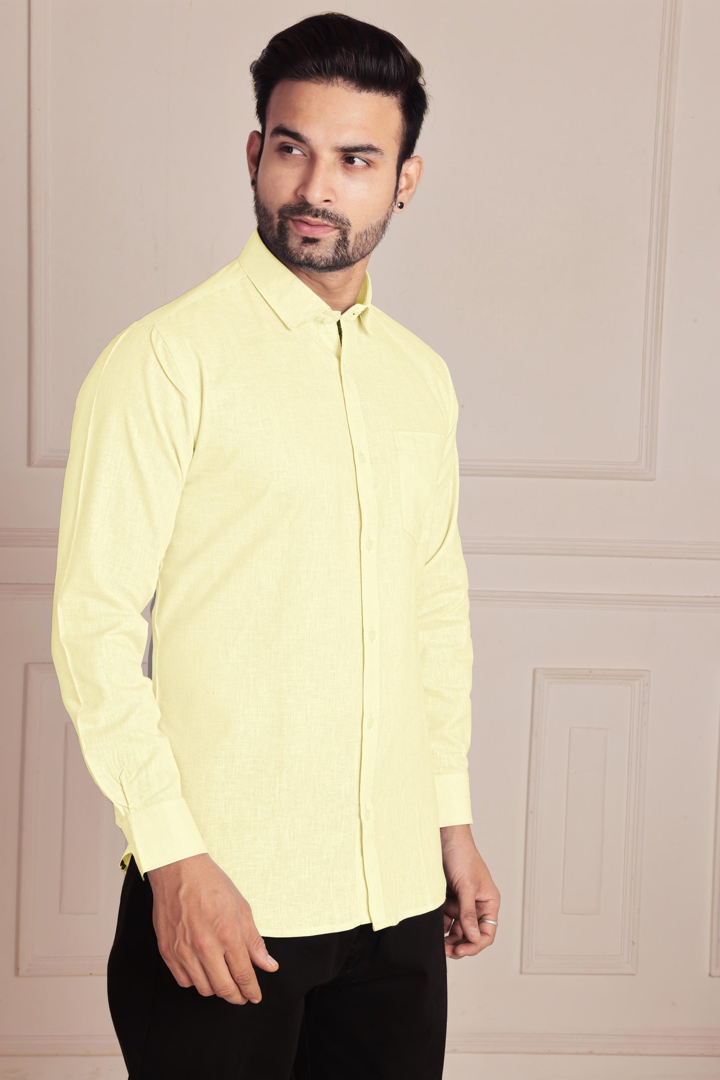 Light Yellow Premium Linen Shirt