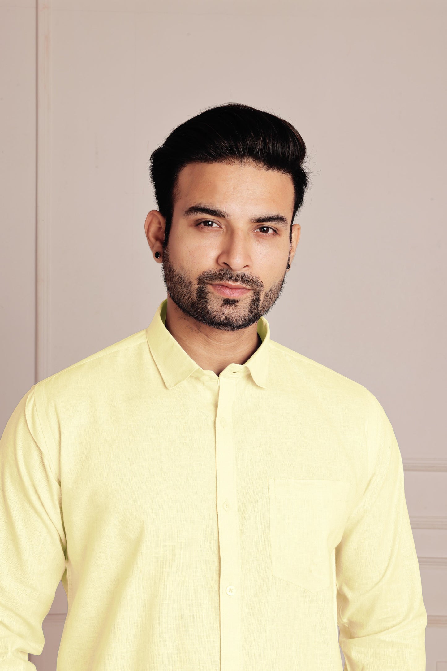 Light Yellow Premium Linen Shirt
