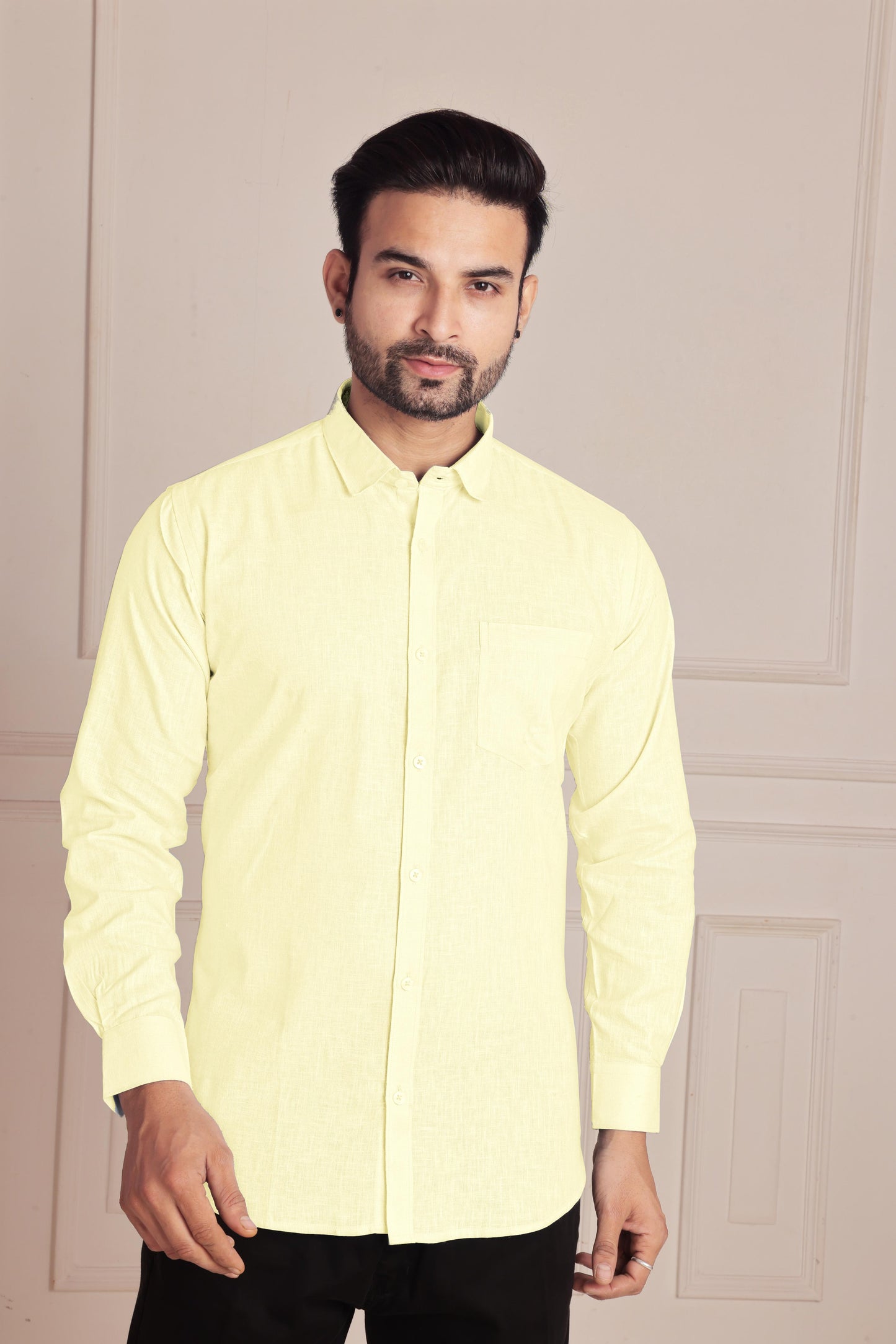 Light Yellow Premium Linen Shirt