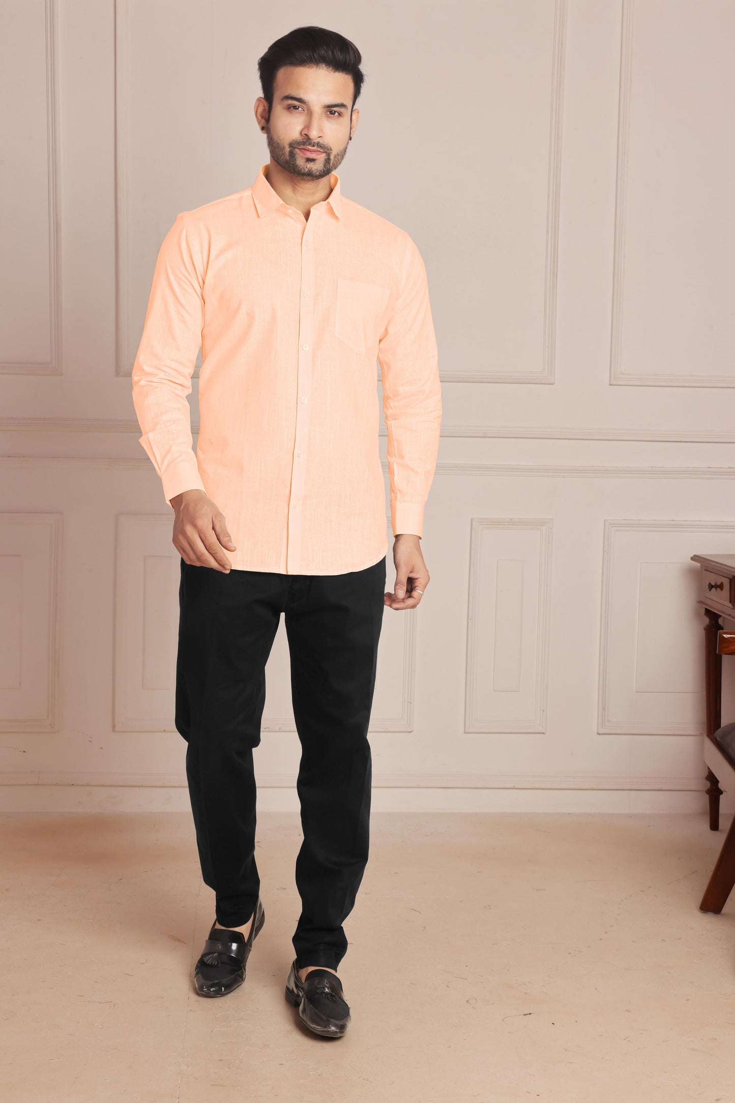Peach Premium Linen Shirt