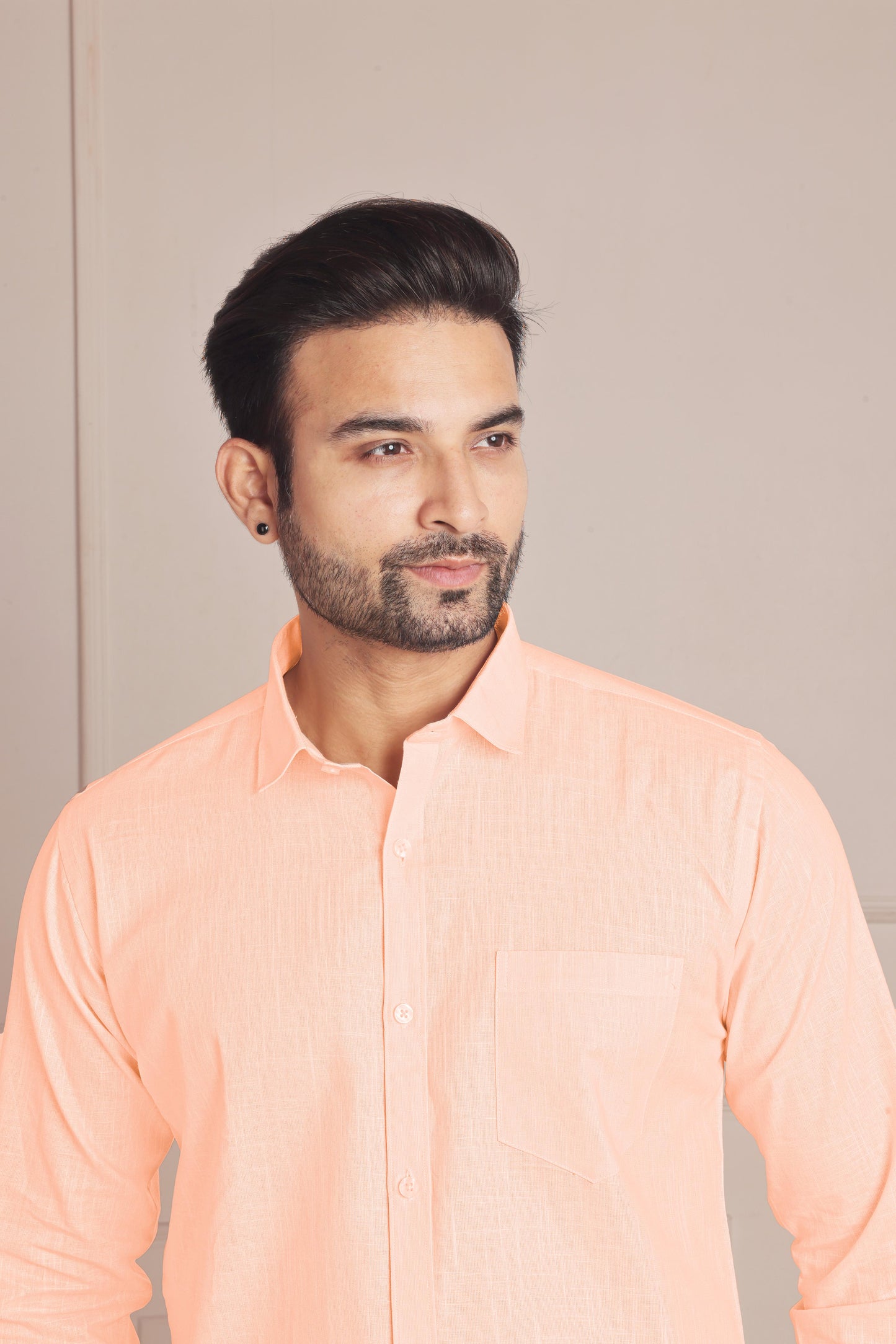 Peach Premium Linen Shirt