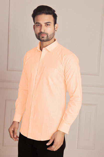 Peach Premium Linen Shirt