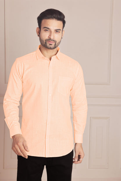 Peach Premium Linen Shirt