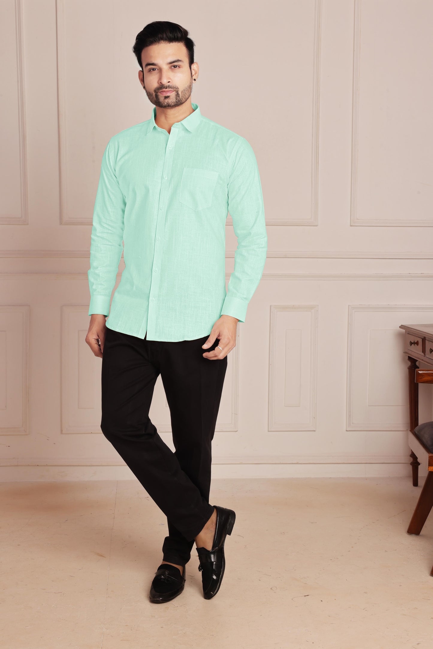 Mint Green Premium Linen Shirt