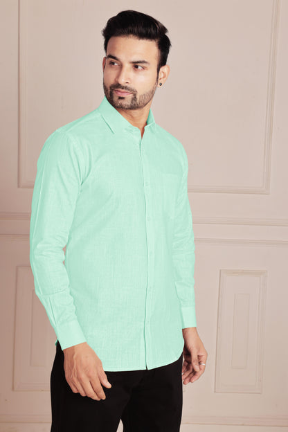 Mint Green Premium Linen Shirt