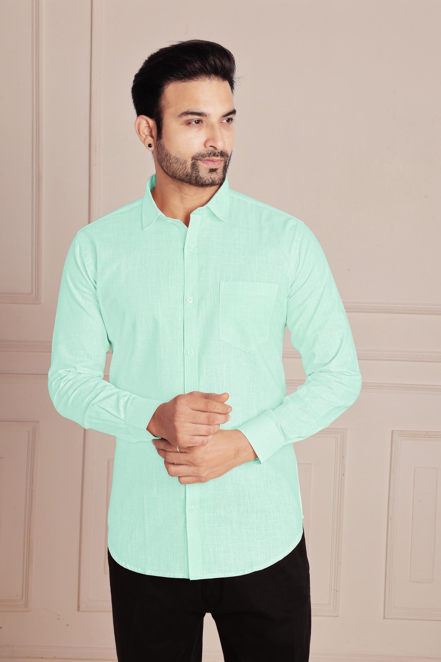 Mint Green Premium Linen Shirt