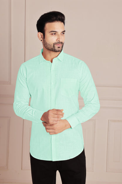 Mint Green Premium Linen Shirt
