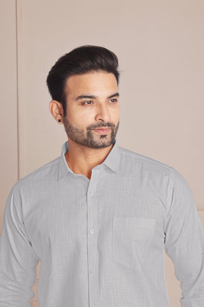 Grey Premium Linen Shirt for Men