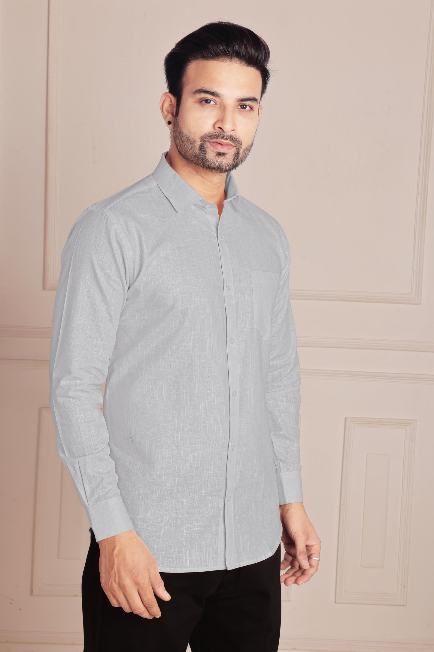Grey Premium Linen Shirt for Men
