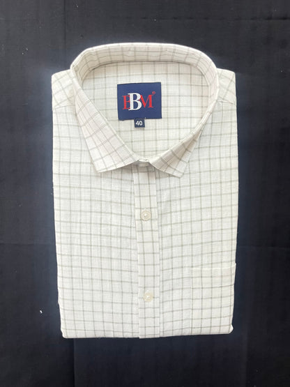 Men's Linen Cotton Black Checks Shirt