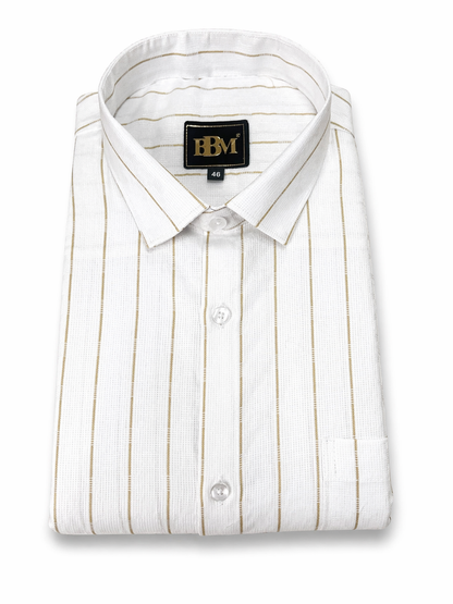 Yellow Broad Lining Formal Shirt for Men