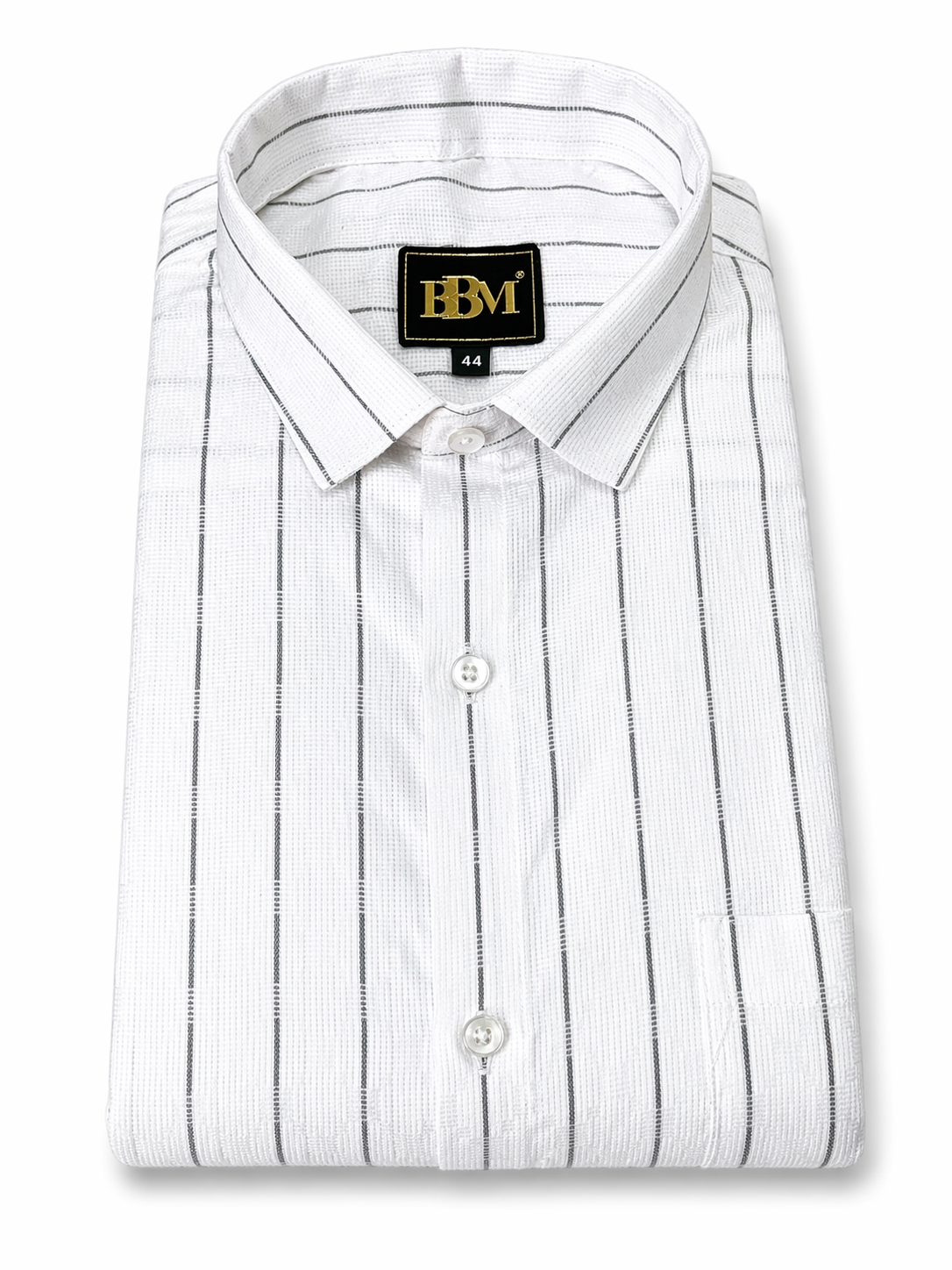Grey Broad Lining Shirt + Black Trousers