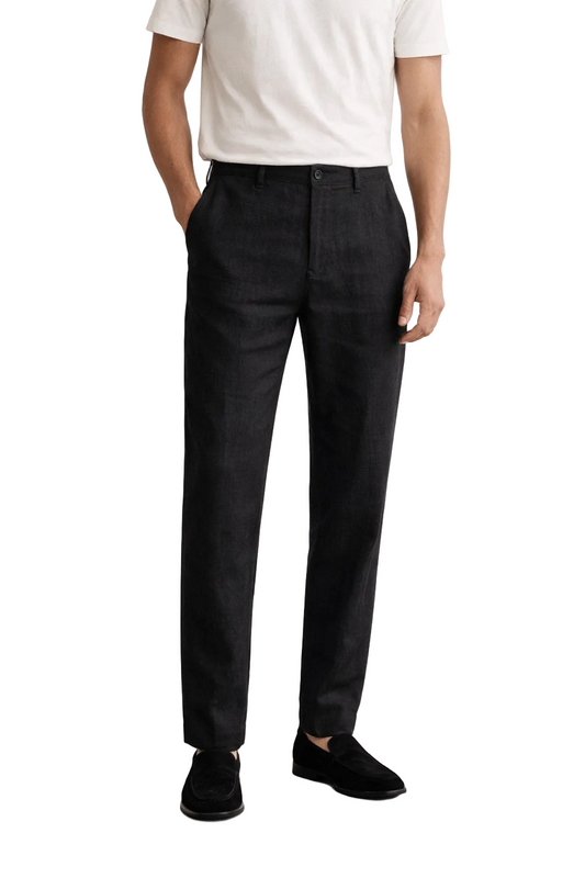 Black Linen Trousers Formal Wear Pant