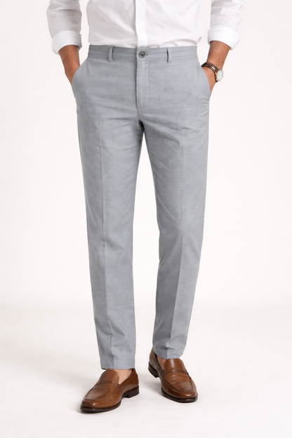 Light Grey Linen Trousers Formal Wear Pant
