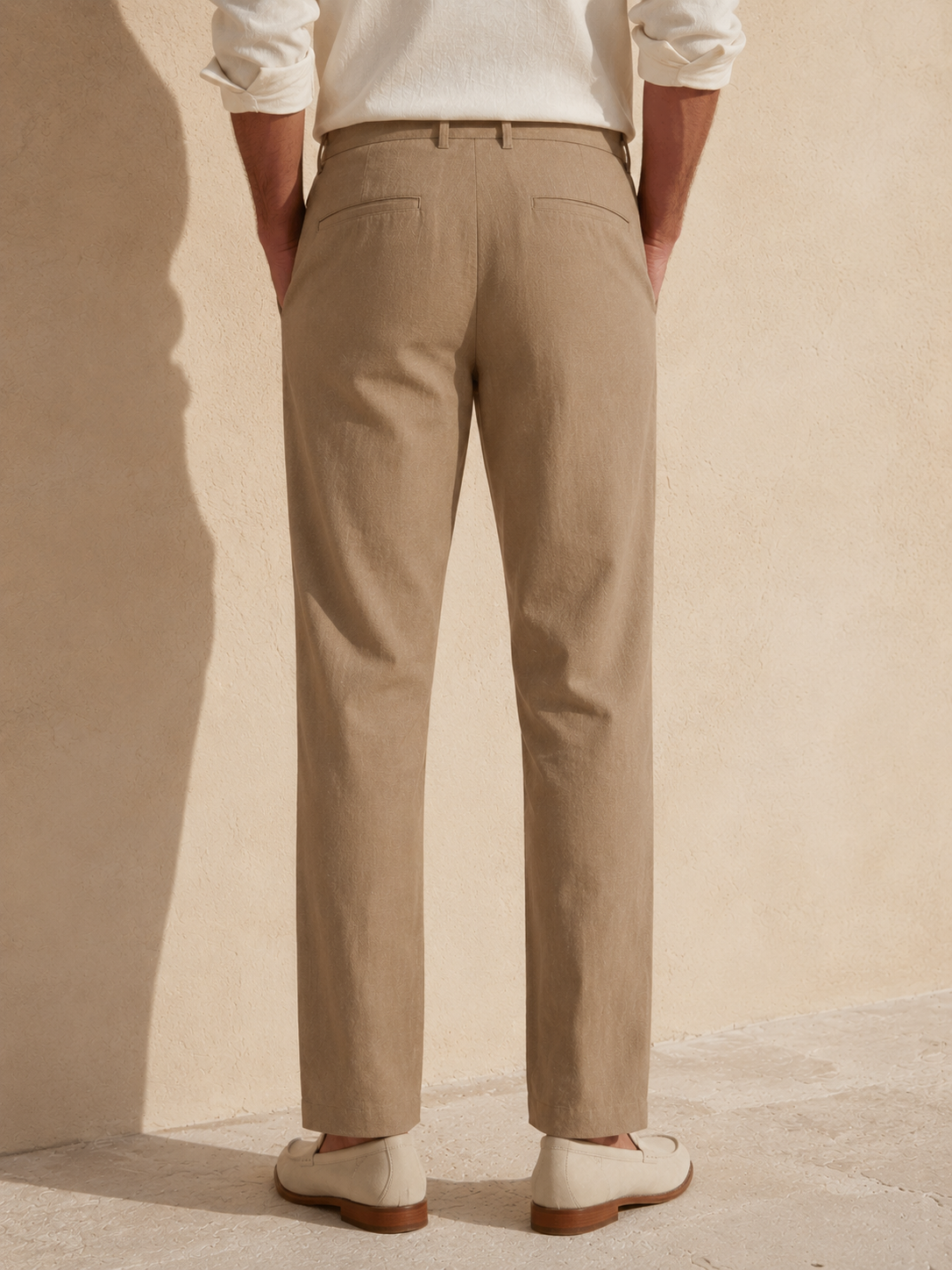 Earthy Brown Linen Trousers Formal Wear Pant