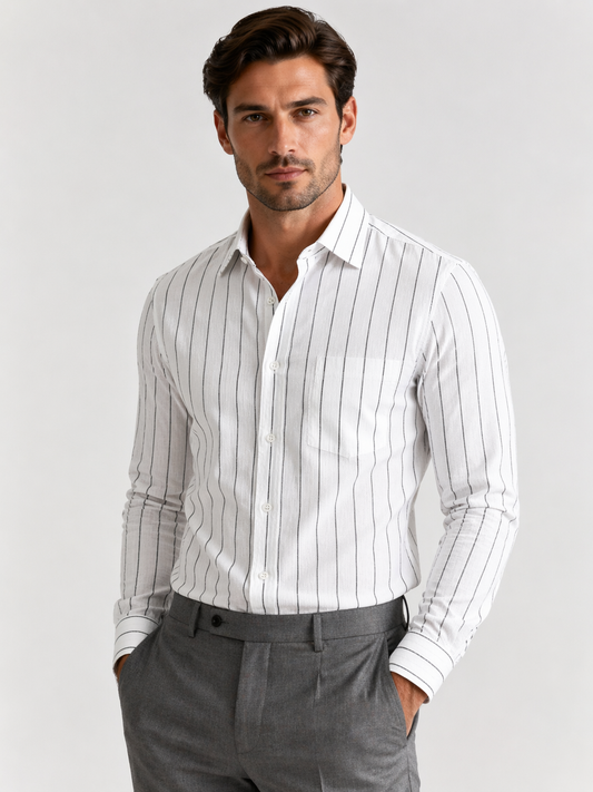 Grey Broad Lining Formal Shirt for Men
