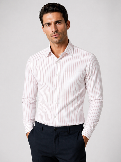 Red Lining Formal Shirt+ Black Linen Pant