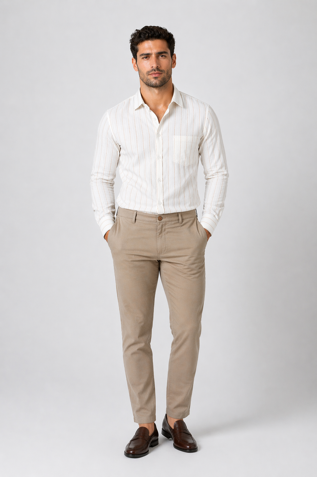 Yellow Broad Lining Formal Shirt for Men