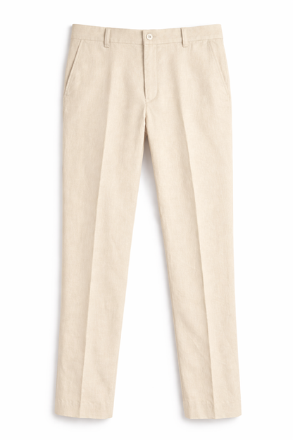 Cream Linen Trousers Formal Wear Pant