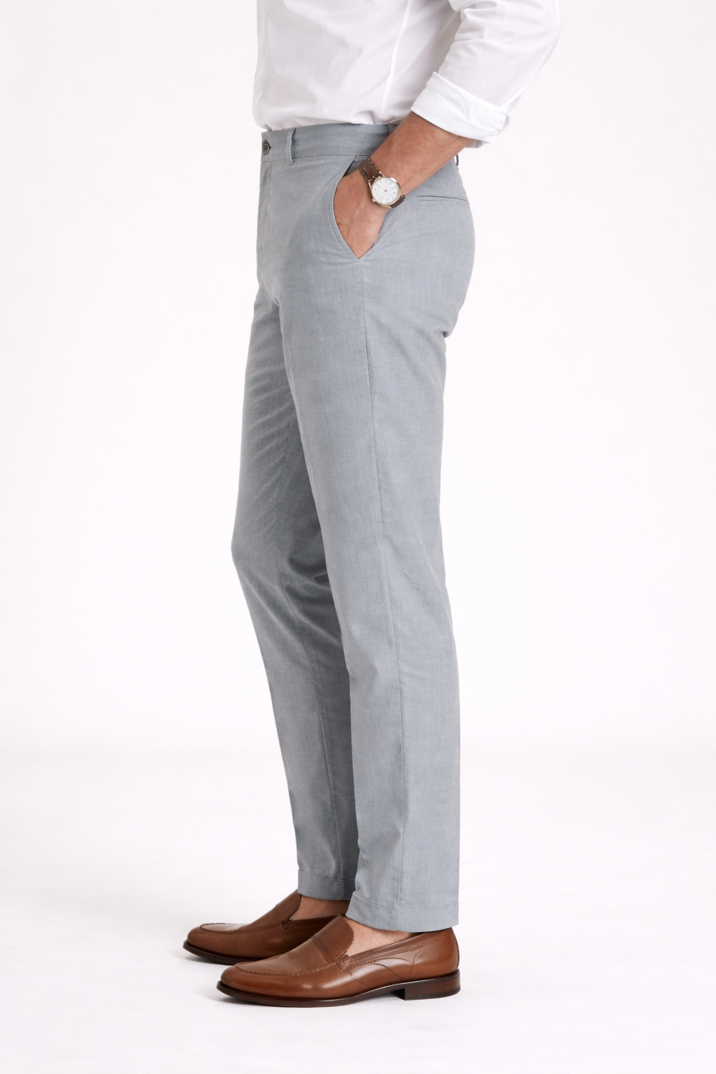 Light Grey Linen Trousers Formal Wear Pant