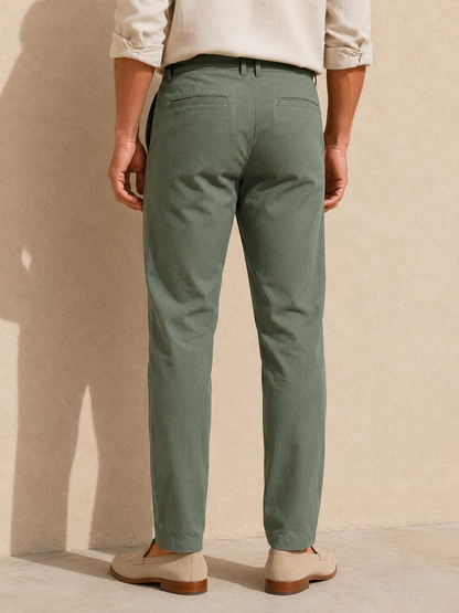 Sage Green Linen Trousers Formal Wear Pant