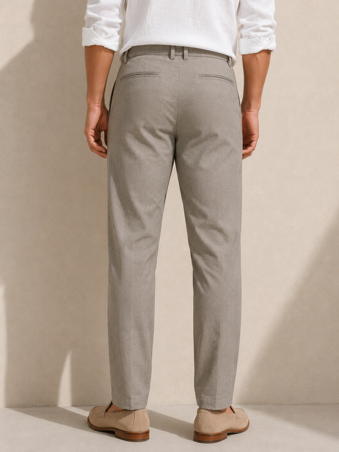 Cement Grey Linen Trousers Formal Wear Pant