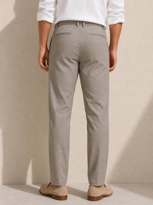 Cement Grey Linen Trousers Formal Wear Pant