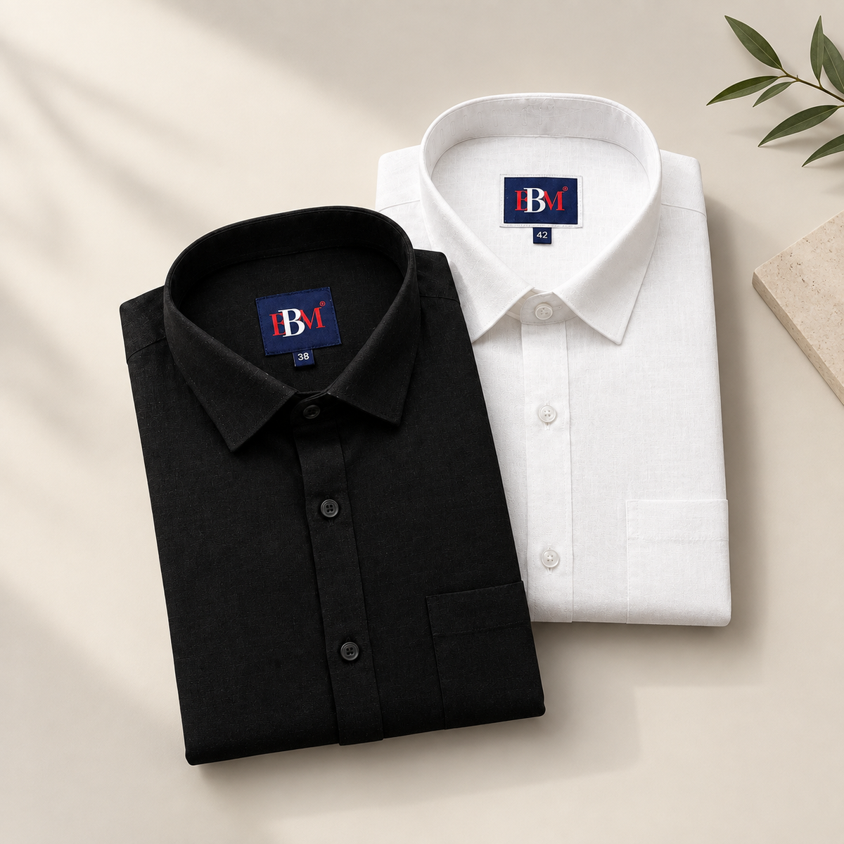 Combo Black & White Linen Cotton Shirt (2 Shirt Combo)