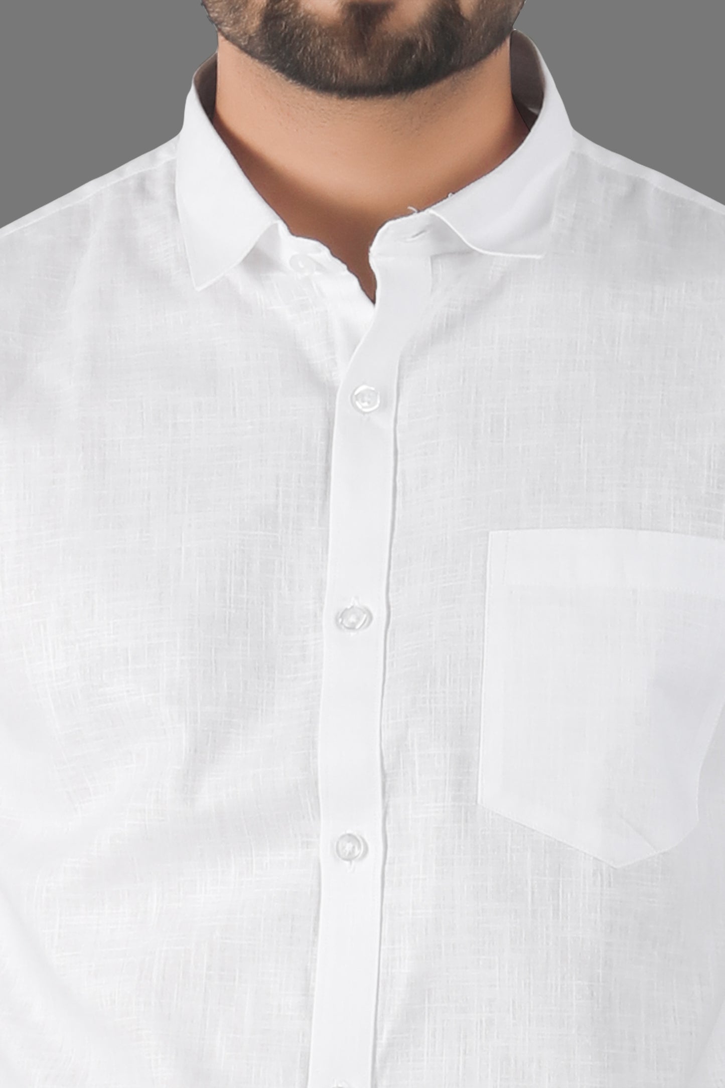 Close-up of white linen cotton fabric texture