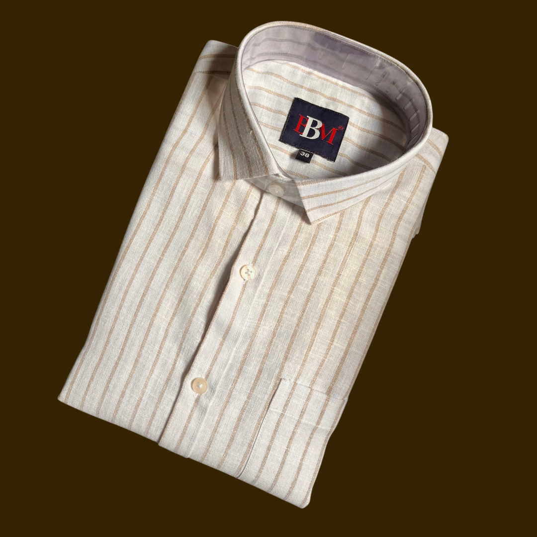 Broad Lining Linen Cotton Shirt for Men