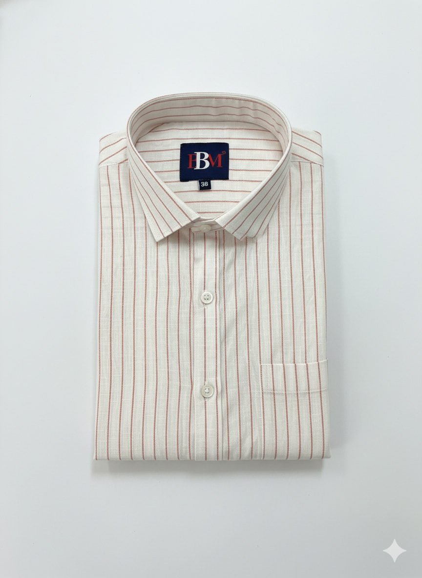 Red Stripes Linen Cotton Lining Shirt