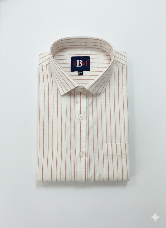 Red Stripes Linen Cotton Lining Shirt