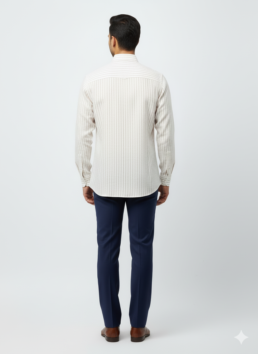 Red Stripes Linen Cotton Lining Shirt