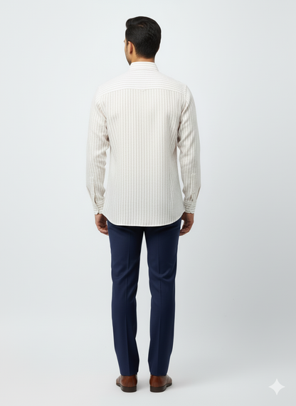 Red Stripes Linen Cotton Lining Shirt