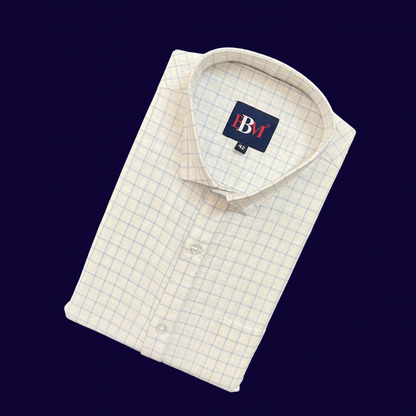 blue linen checks men