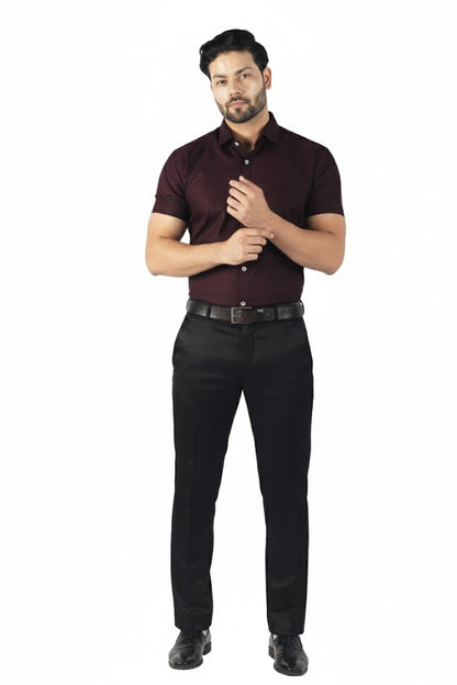 Stylish purple linen half sleeve men’s shirt crafted from natural linen for a soft, premium finish.